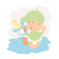 cute baby boy with pacifier