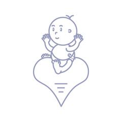 cute baby boy sitting in heart