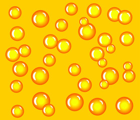 Water drops on a yellow background