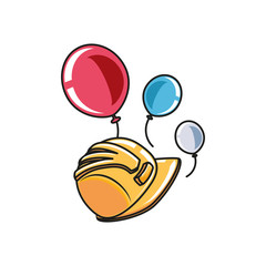 helmet secure protection with balloons helium