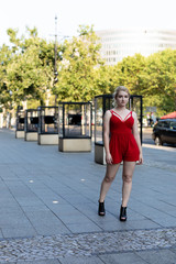 Naklejka premium Frau in der city Berlin