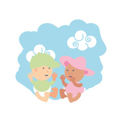 group of cute baby avatar character