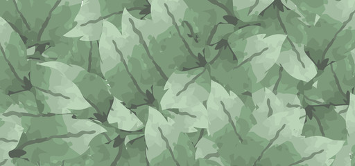 Green leaves watercolor background