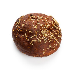 Rye eco breads on the white background.