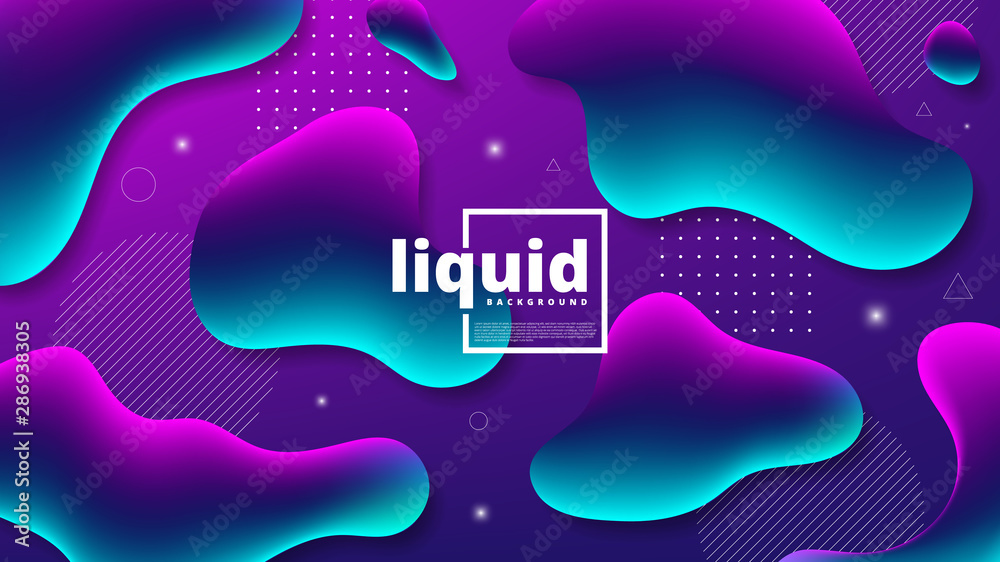 Wall mural modern abstract graphic elements. abstract gradient banners with flowing liquid shapes and diagonal 