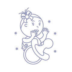 cute baby girl with pacifier