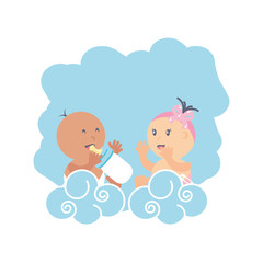 group of cute baby avatar character