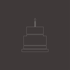 Birthday cake icon vector illustration. Happy birthday. Cake for birthday celebration with candles.