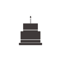 Birthday cake icon vector illustration. Happy birthday. Cake for birthday celebration with candles.