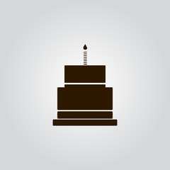 Birthday cake icon vector illustration. Happy birthday. Cake for birthday celebration with candles.