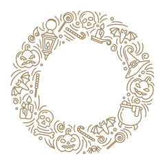 Round halloween card concept