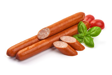 Grill pork sausages, isolated on white background