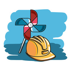 fan windmill toy with helmet secure