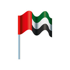 United Arab Emirates flag waving in pole