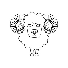 cute lamb farm animal icon