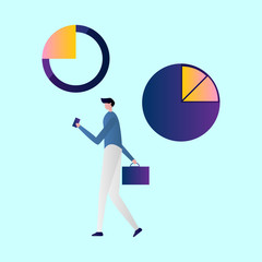 Set of Bussinesman Illustration for business, finance, data analysis and marketing. Modern flat design concept. Web page design for website and mobile website. Flat vector illustration.