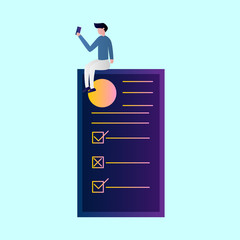 Set of Bussinesman Illustration for business, finance, data analysis and marketing. Modern flat design concept. Web page design for website and mobile website. Flat vector illustration.