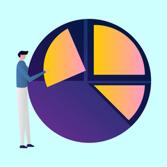 Set of Bussinesman Illustration for business, finance, data analysis and marketing. Modern flat design concept. Web page design for website and mobile website. Flat vector illustration.