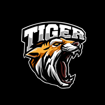 tiger head e sports team logo