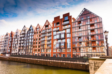 Obraz premium Port in Gdansk, Motlawa River, Poland