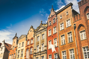 Fototapeta na wymiar Old Town in Gdansk - tenements, Poland
