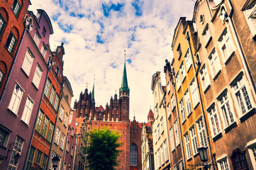 Old Town in Gdansk - tenements, Poland