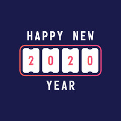 happy new year with 2020 scoreboard. concept of flipboard numerical, celebrate 2020 calendar template. flat style trend modern design vector illustration