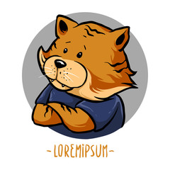 cute tiger or cat character