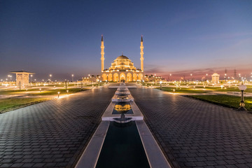 Sharjah Mosque at Maliha Road in Sharjah, United Arab Emirates