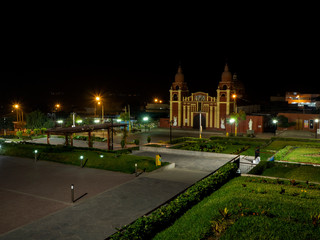 Cieneguilla square at night