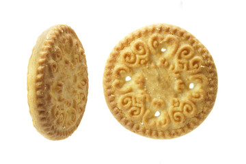 traditional biscuit cracker on isolated white background