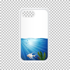 Telephone case design with fish under the ocean