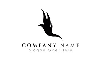 simple flying bird logo