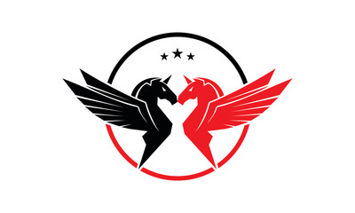 Obraz premium Pegasus vector icon
