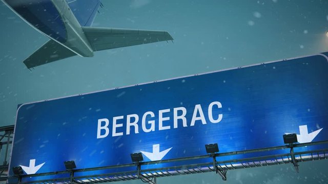 Airplane Take off Bergerac in Christmas