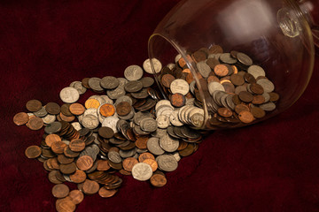 American coins  from the money box