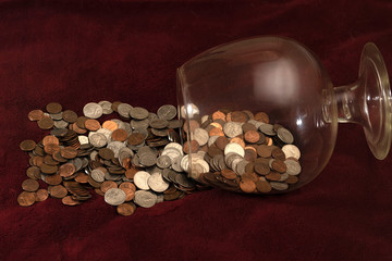 American coins  from the money box