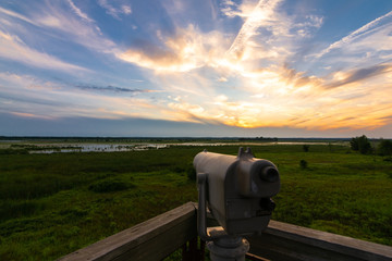View finder at sunset