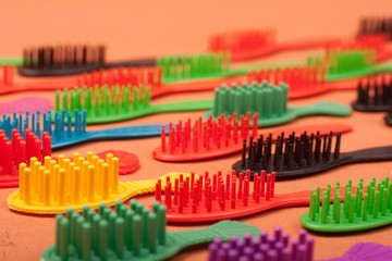 brush on a orange background