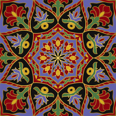 Motif coloré ornemental avec mandala.