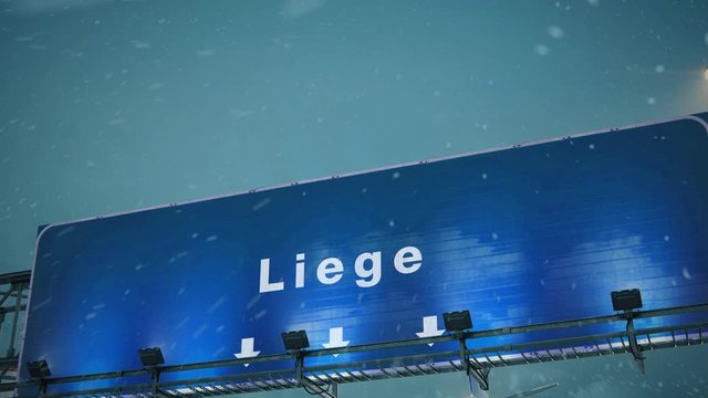 Airplane Landing Liege in Christmas