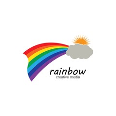 Obraz premium Rainbow logo template vector icon illustration design