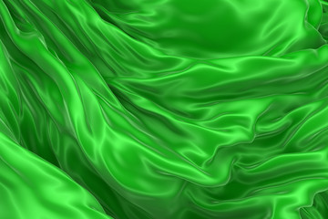 Abstract background of colored wavy silk or satin.