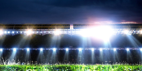 Full night football arena in lights