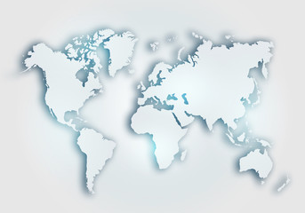 Fototapeta na wymiar World digital outlined map background