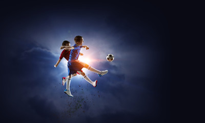 Fototapeta na wymiar Abstract soccer theme - hottest match moments