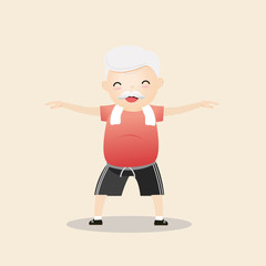 Elderly People Exercising Concept.