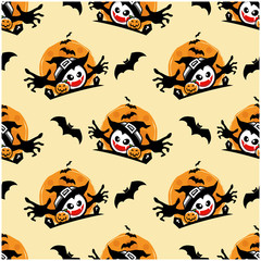 Seamless Pattern Halloween Theme Vector