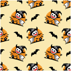 Obraz premium Seamless Pattern Halloween Theme Vector
