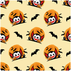 Naklejka premium Seamless Pattern Halloween Theme Vector